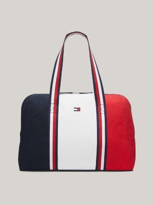 Colorblock Duffle Bag | Tommy Hilfiger Sporty Double Handle Gym Bag For On-the-go, Sporty Large Capacity Shoulder Bag For Shopping, Sporty Rectangular Canvas Shoulder Bag, Rectangular Sports Bags With Zipper Closure, Sporty Duffle Bag With Double Handle For Everyday Use, Sporty Weekender Bag With Double Handle For Daily Use, Sporty Double Handle Duffle Bag For Everyday Use, Sporty Gym Bag With Double Handle For Daily Use, Sporty Double Handle Travel Bag