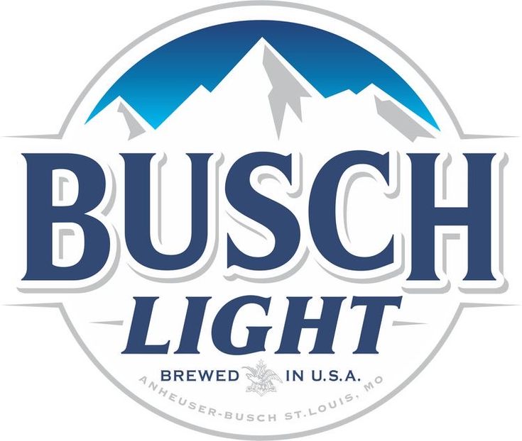 busch light logo with mountains in the background