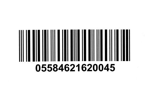 a bar code with the word's name on it