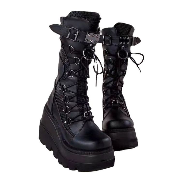 Gothic Boots Women, High Platform Boots, Goth Shoes, Womens High Boots, Gothic Boots, Punk Shoes, Gothic Shoes, High Heel Wedges, Cosplay Shoes