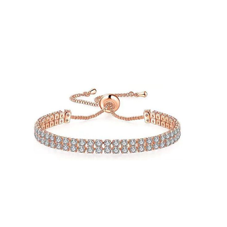 Material: Metal Fashion Element: Ring Style: Simple Rose Gold Bracelet Jewelry, Resizable Rose Gold Bracelet, Elegant Adjustable Rose Gold Bracelet, Trendy Rose Gold Jewelry With Adjustable Chain, Rose Gold Jewelry With Jubilee Bracelet, Adjustable Rose Gold Cubic Zirconia Chain Bracelet, Elegant Rose Gold Adjustable Bracelet, Resizable Minimalist Rose Gold Jewelry, Rose Gold Bangle With Adjustable Chain