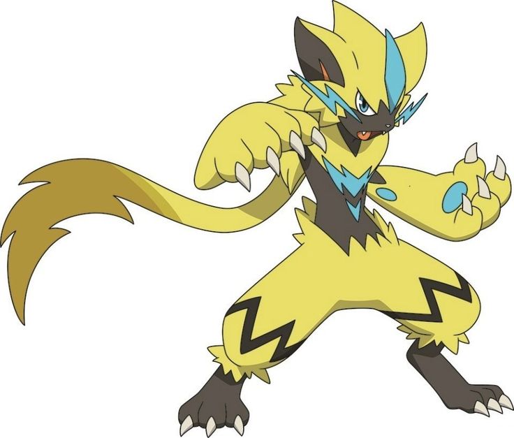 the pokemon is running with his arms spread out