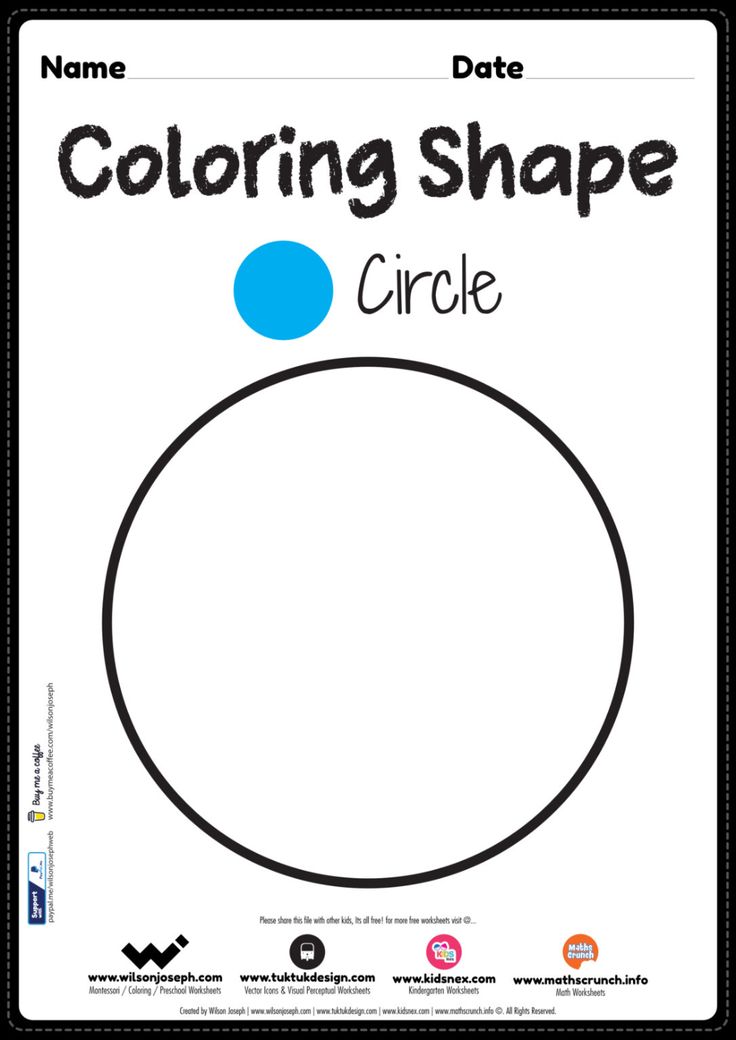 the coloring shape circle worksheet for kids to learn how to write and draw