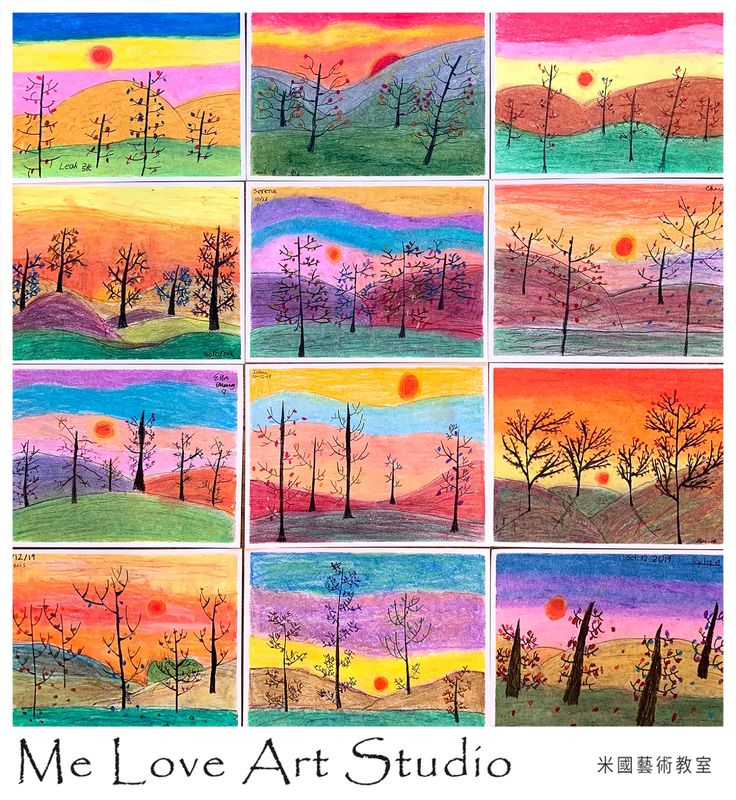 art project for kids to learn how to paint the landscape with acrylic paints