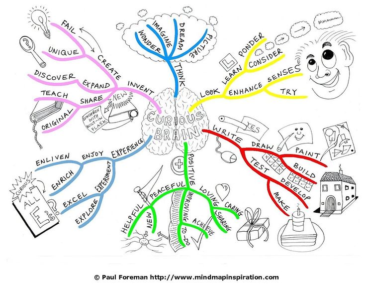 the mind map with many different things to see and do in each one's head