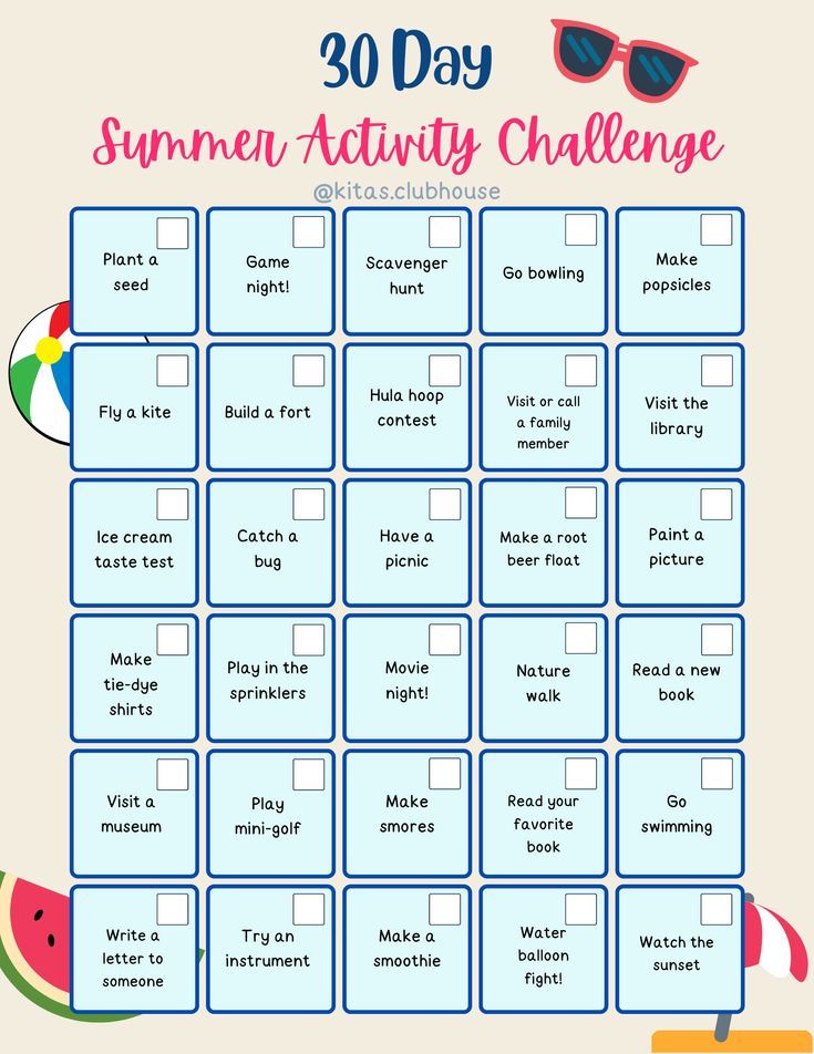 the 30 day summer activity challenge