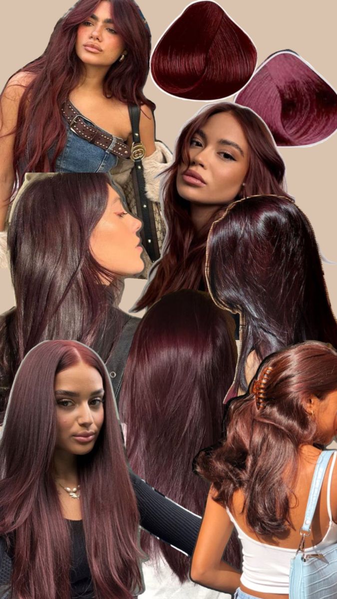 Cola Red Hair, Cherry Cola Red Hair, Race Day Hair, Hair Color Cherry Coke, Wine Red Hair Color, Cherry Coke Hair, Cherry Brown Hair, Red Hair Makeup, Wine Hair Color