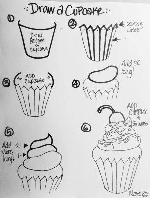 how to draw cupcakes step by step with pictures and instructions for each one