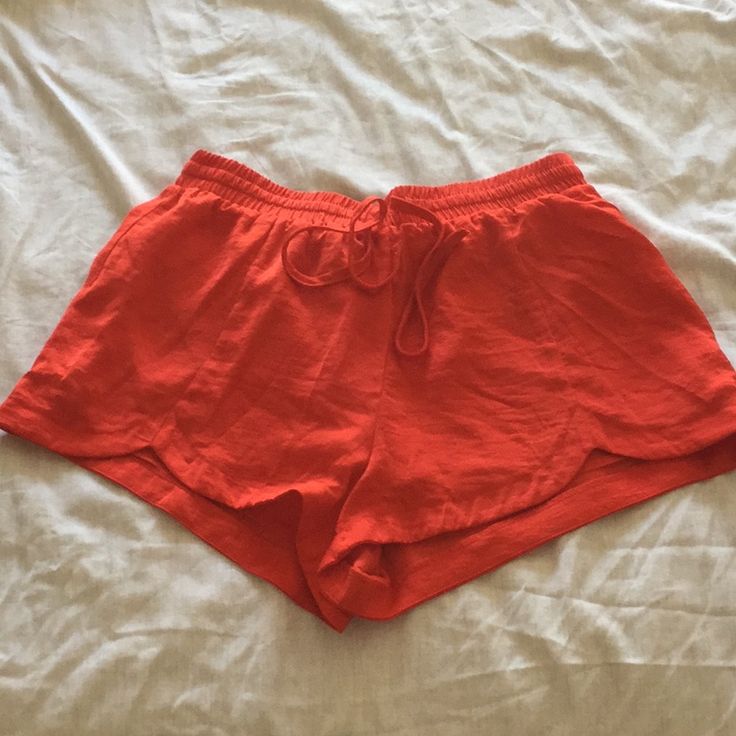 Features Dolphin Hem On Front, Adjustable Waist, & Under Lining! Size: S Great Condition, Never Worn! Red Drawstring Bottoms For Vacation, Red Drawstring Bottoms For Summer, Red Drawstring Summer Bottoms, Casual Red Stretch Pajama Shorts, Red Drawstring Shorts For Vacation, Red Beachwear Bottoms For Loungewear, Red Beachwear Loungewear Bottoms, Red Pajama Shorts For Summer Loungewear, Red Summer Pajama Shorts For Loungewear