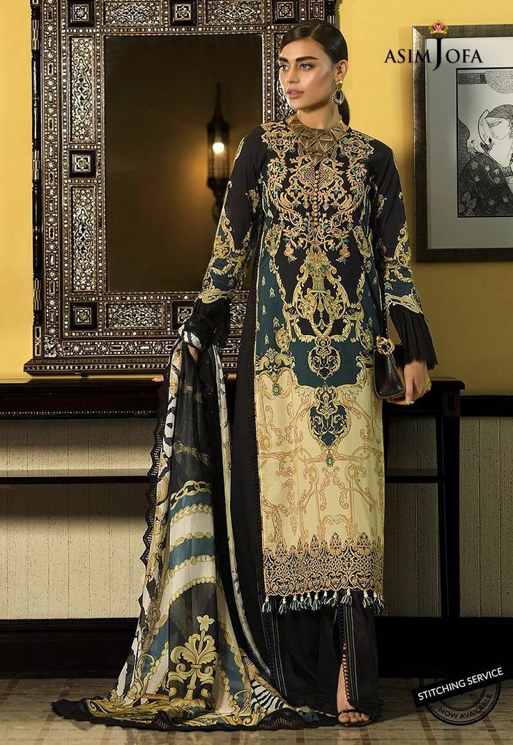 Buy Lawn Dresses-Designer Lawn Suit in Black Color-Lawn Wear With Embroidery, Patch Work In USA, UK, Canada, Australia  Visit Now : www.NameerabyFarooq.com or Call / Whatsapp : +1 732-910-5427 Lawn Dresses, Eid Dress, Pakistani Women Dresses, Asim Jofa, Pakistani Designer Suits, Brands Fashion, Summer Lawn, Lawn Dress, Pakistani Salwar Kameez