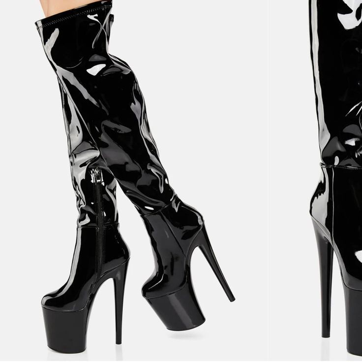 Latex Thigh High Worn Once Only For Photoshoot, Brand New, Size 8 Platform Thigh High Boots, Thigh High Boots, Thigh High, Thigh Highs, High Boots, Women Shoes, Brand New, Boots, Heels