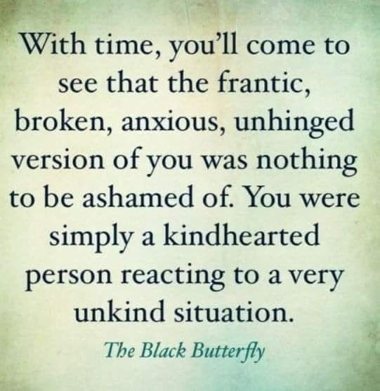 a quote from the black butterfly that says, with time, you'll come to see