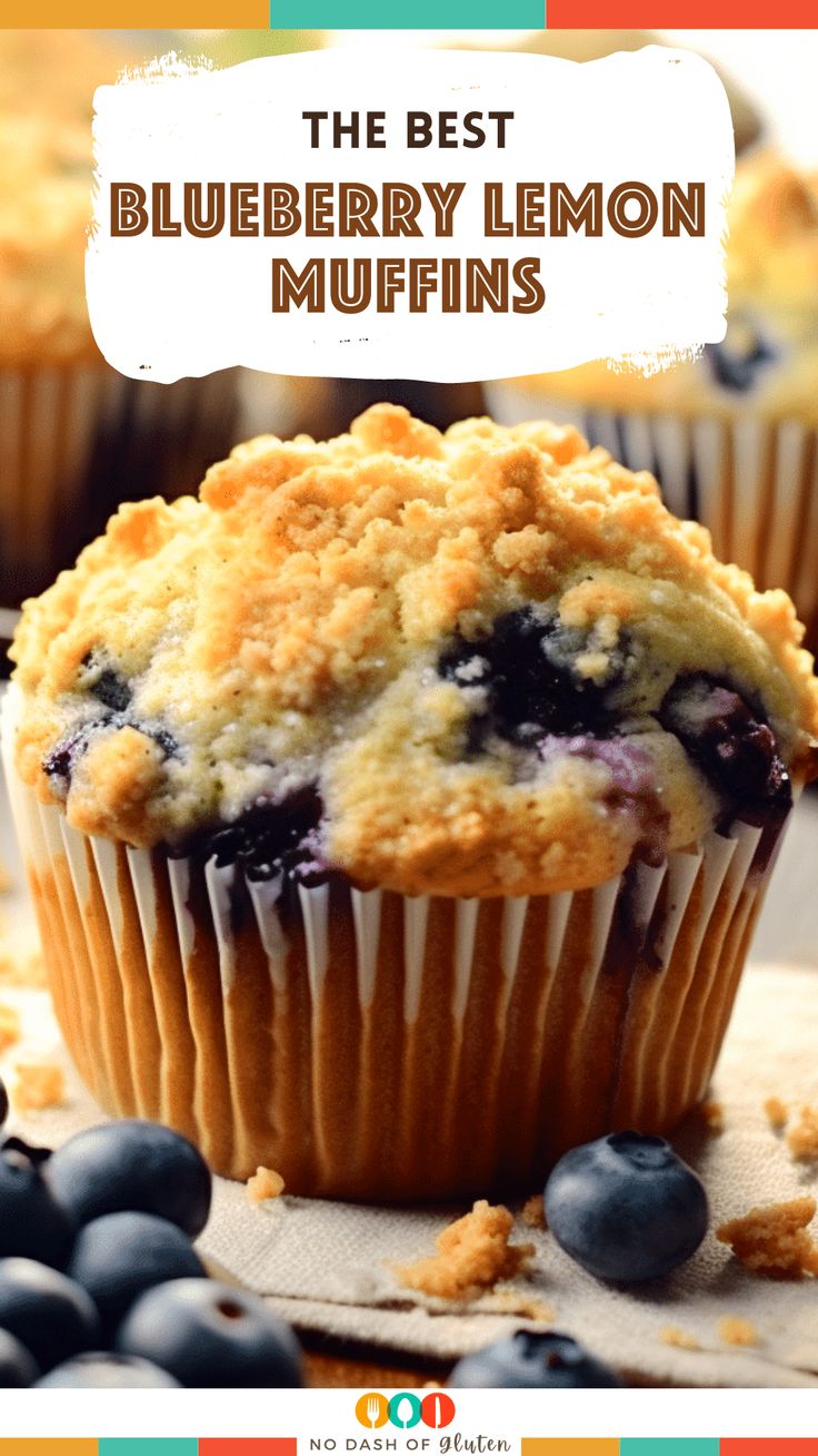 the best blueberry lemon muffins are made with fresh blueberries