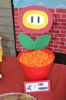 a table with some food and decorations on it