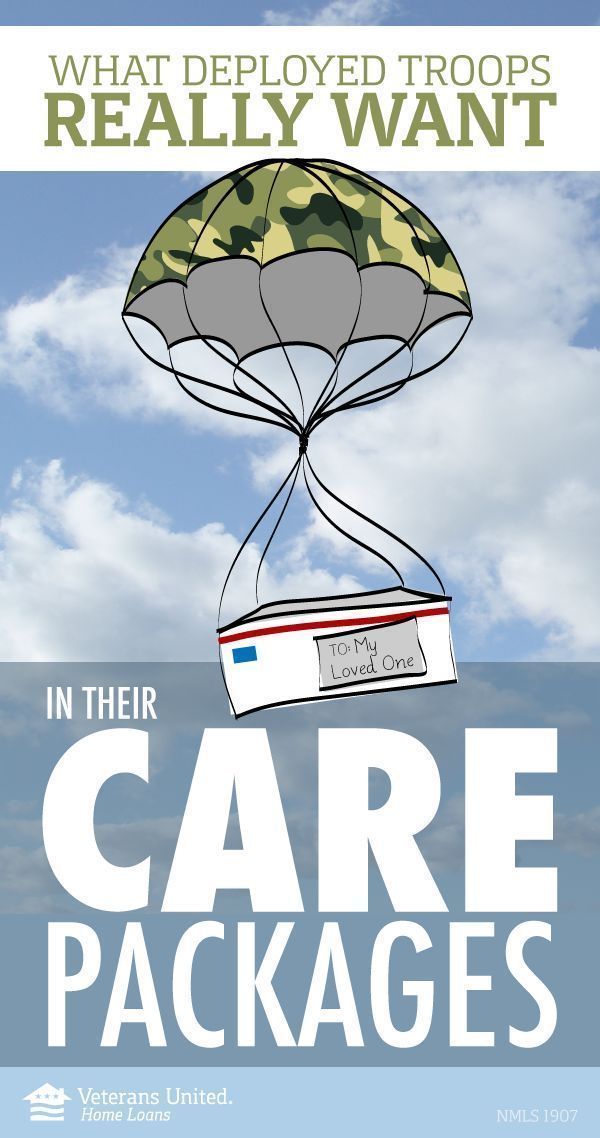 the cover of what deployed troops really want in their care packages, with an image of a parachute