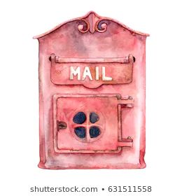 an old pink mailbox with the word mail painted on it