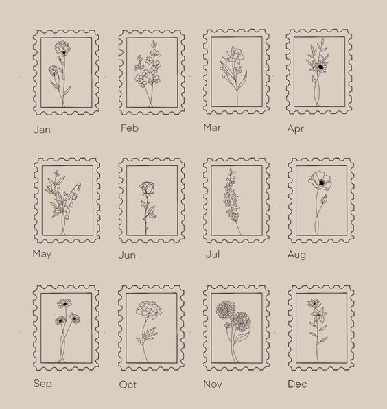 stamps with different flowers on them