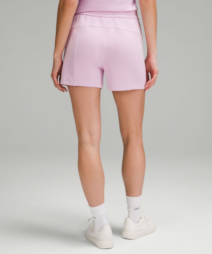 Feel it to believe it. These shorts have a peach-fuzz touch that's impossible to resist. Dress them up or down and enjoy the softness all day. Designed for Casual. Front pockets with interior card sleeve. Shockcord at the waist to customize fit. Summer Workout Bottoms With 5-inch Inseam, Pink Casual Activewear By Lululemon, Lululemon Athletic Shorts With Elastic Waistband For Summer, Pink Summer Activewear By Lululemon, Lululemon Pink Workout Bottoms, Pink Lululemon Workout Bottoms, Lululemon Activewear With Elastic Waistband For Loungewear, Fitted Lululemon Bottoms With Built-in Shorts, Lululemon Athletic Shorts With Elastic Waistband