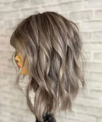 Wigs – Ulofey Wigs Pelo Color Ceniza, Grey Balayage, Gray Balayage, 13x4 Lace Front Wig, Ash Blonde Balayage, Blending Gray Hair, Peinados Fáciles Para Cabello Corto, Lace Front Human Hair, Lace Hair