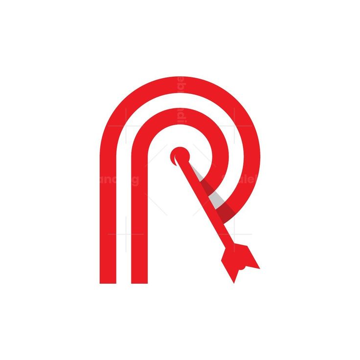 a red arrow pointing to the right with an arrow in it's center on a white background