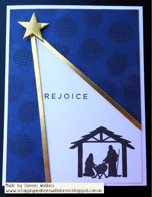 a christmas card with a nativity scene and a star on the top that reads rejoice