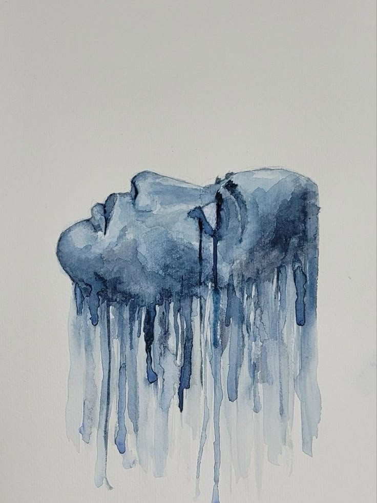 Watercolour painting Painting Ideas To Express Feelings, Watercolour Drip Art, Heartbreak Watercolor Paintings, Painting Emotions Art Therapy, Dripping Art Painting, Drip Watercolor Painting, Emotional Watercolor Paintings, Painting With Emotion, Art Depicting Emotions