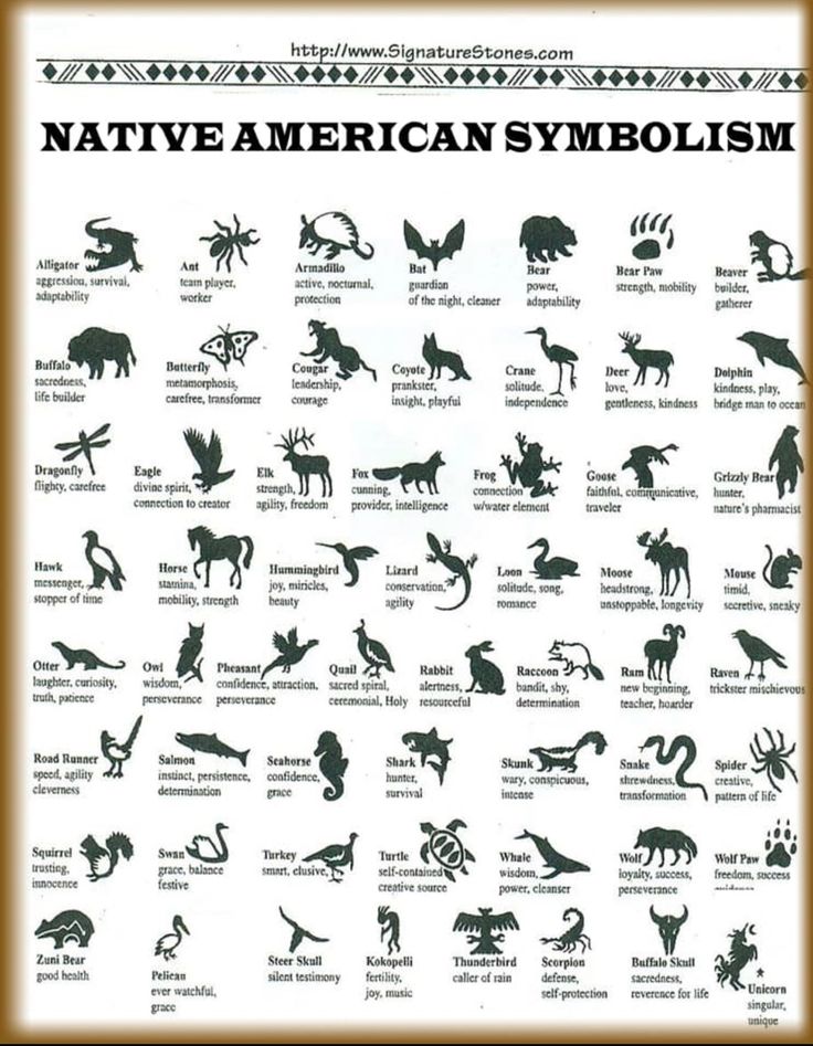 native american symbols are shown in black and white, with the words native american symbols below them