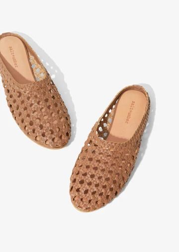 SHANTI - WHITE LEATHER MULES – salt + umber Leather Slip-ons With Woven Sole For Summer, Casual Slip-on Mules With Woven Sole, Beige Slip-on Mules With Woven Sole, Leather Slip-ons With Woven Sole For Spring, Spring Brown Clogs With Textured Sole, Leather Slip-on Mules For Spring, Leather Woven Leather Slip-on Sandals, Casual Woven Leather Mules With Flat Heel, Leather Slip-on Slippers For Spring