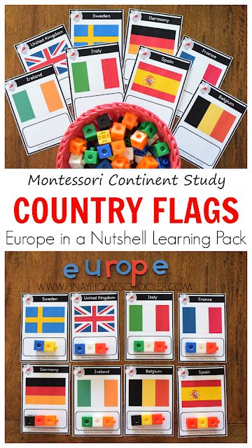 an image of countries flags with text that reads montessoi continent study country flags