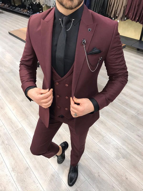 Burgundy Trousers, Grey Tweed Suit, Maroon Suit, Gym Wear Men, Slim Fit Suit Men, Formal Fashion, Burgundy Suit, Suits Men, Dress Suits For Men