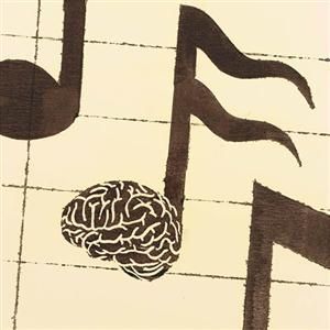 an image of music notes and a brain