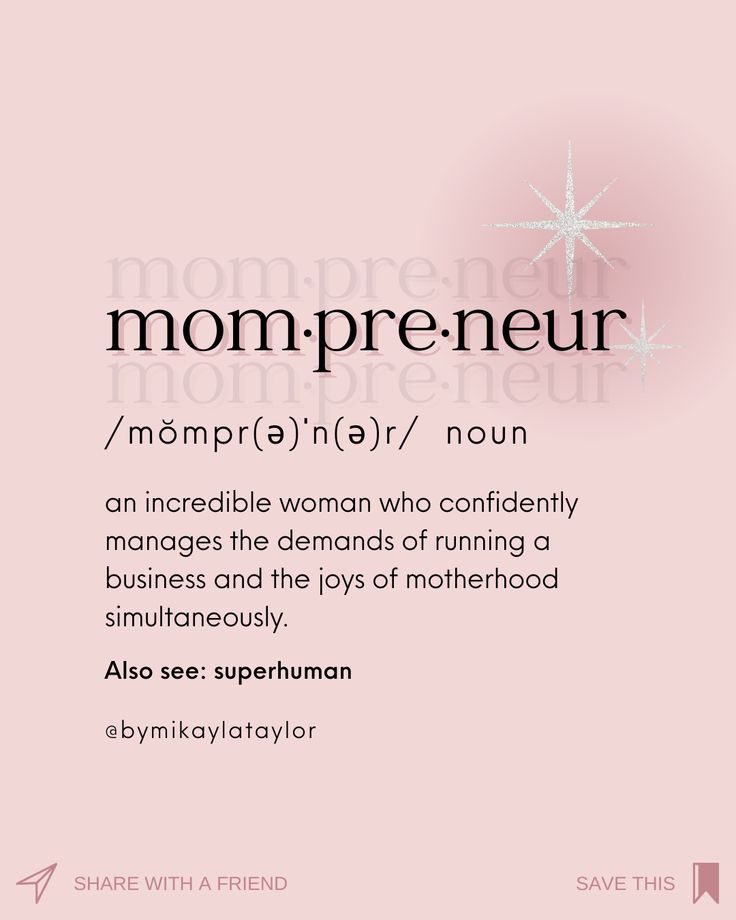 a pink background with the words mompreneur on it