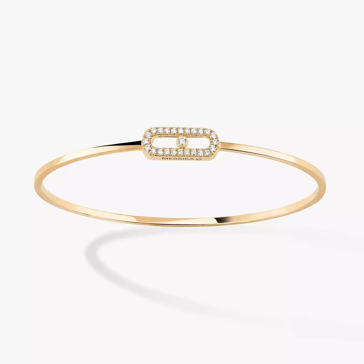 Move Uno Diamond Bracelet in Yellow Gold | Messika 11134-YG Messika Jewelry Bracelets, Classic Gold Bangle With Single Diamond, Yellow Gold Bangle With Single Diamond, Yellow Gold Bangle Bracelet With Single Diamond, Classic Yellow Gold Bangle With Single Diamond, Luxury Gold Bracelet With Single Diamond, Luxury 14k Gold Bangle With Single Diamond, Luxury Diamond Bangle Bracelet With Single Diamond, Luxury Single Diamond Bangle Bracelet