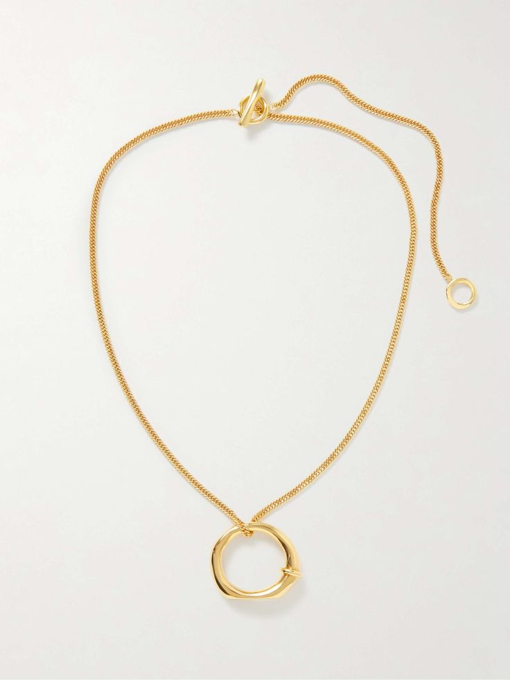 Modern Yellow Gold Open Circle Necklace, Modern Yellow Gold Chain Necklace With Round Pendant, Minimalist Gold-tone Necklaces With Round Pendant, Gold-tone Minimalist Necklace With Round Pendant, Minimalist Polished Brass Necklaces, Modern Gold Open Circle Necklace, Timeless Gold-tone Metal Necklaces, Modern Gold-tone Necklace With Box Chain, Timeless Gold-tone Metal Necklace