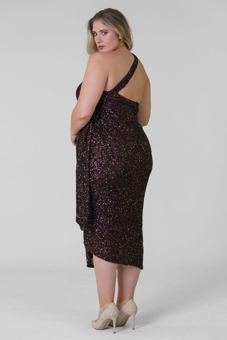 Made with hundreds of chocolate brown sequins, sewn into a heavy glossy satin base. It has an adjustable wrap waist for versatility with fit and styling, and the weight of the fabric skims the figure beautifully. We love how you can tie this into a one shoulder dress! How stunning! Silk Joggers, Denim Hoodie, Skirt Wrap, Never Fully Dressed, Wide Leg Linen Pants, Classic Jeans, Dress 16, Silver Dress, Cardigan Coat