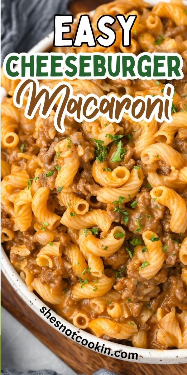 easy cheeseburger macaroni recipe in a bowl