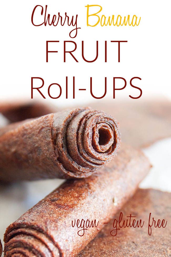 an image of some fruit rolls on top of each other with the words cherry banana fruit roll - ups