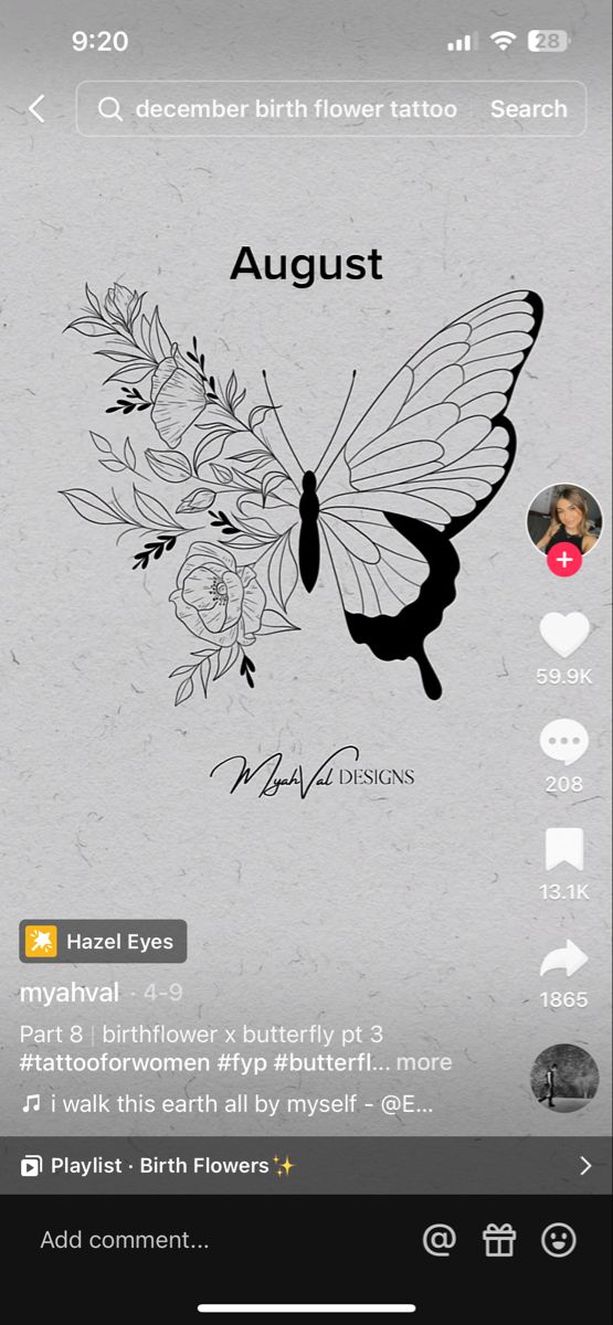 the butterfly tattoo app on an iphone