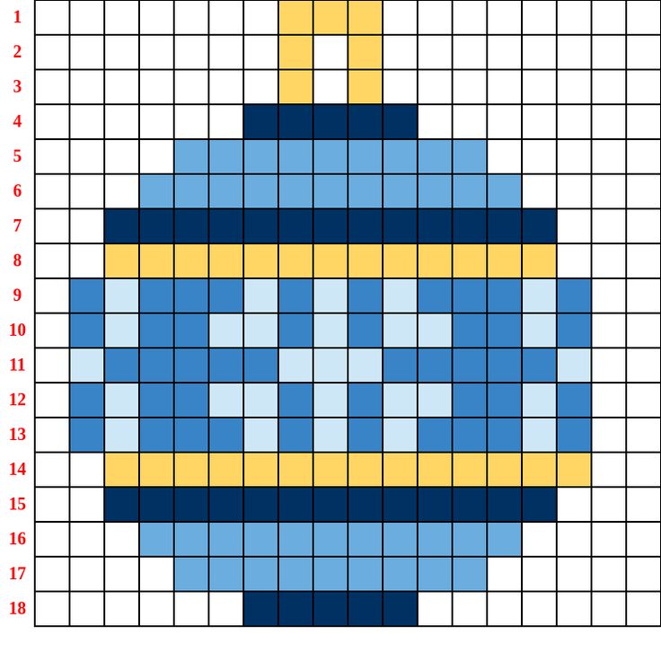 a blue and yellow cup is shown in the shape of a cross - stitch pattern