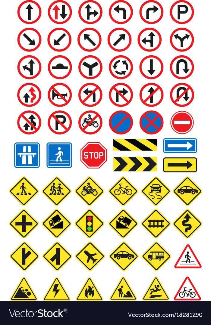 various traffic signs and symbols on white background stock photo - 547982