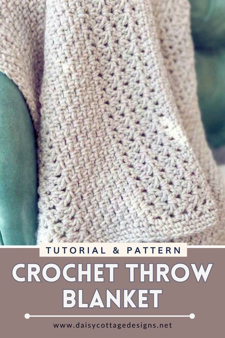 crochet throw blanket with text overlay