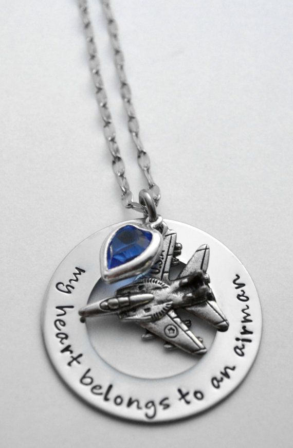 Airforce necklace - Wife of an Airman - Jet necklace - Airplane Necklace - Wife of pilot necklace on Etsy, $36.00