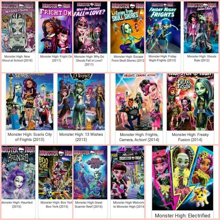 the monster high school movie poster collection is shown in this screenshot from their website