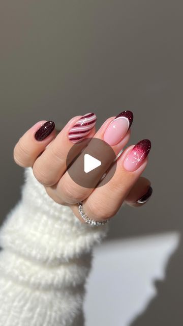 Cute Nails Almond, Almond Nails Simple, Almond Nails Nail Art, Gold Holiday Nails, Ombre French Tips, Berry Nails, Barbie Vibes, Velvet Nails, Blank Slate