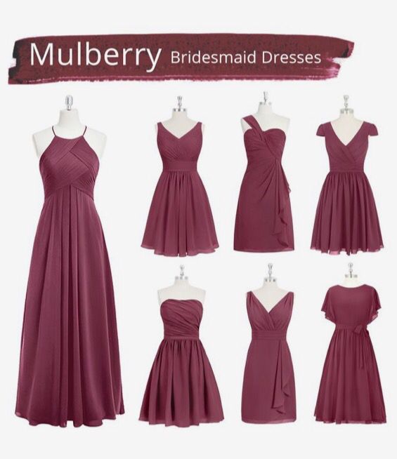 the bridesmaid dresses are in different styles and colors, but not all have sleeves