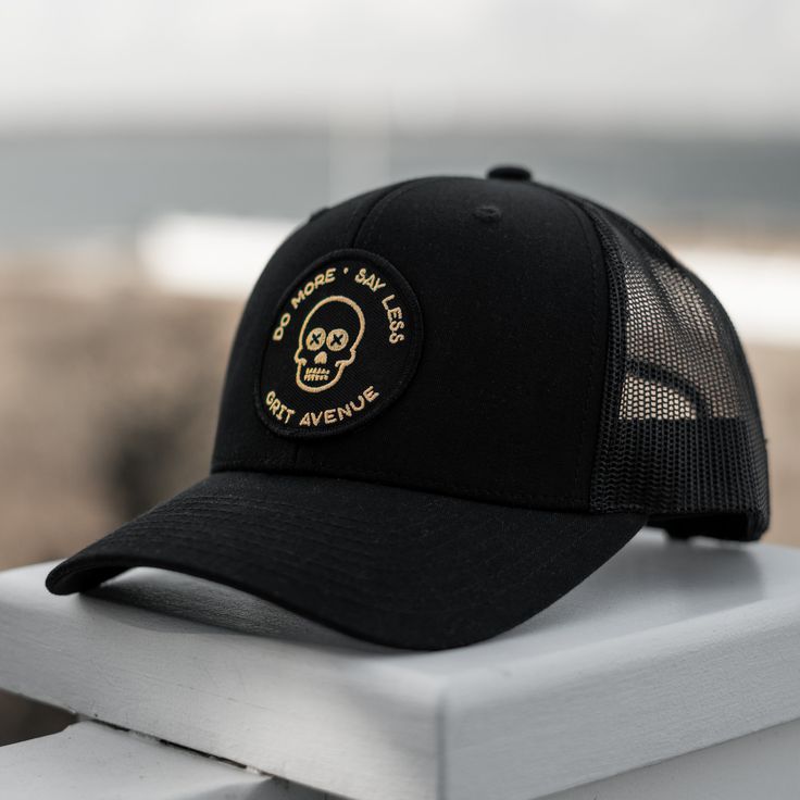 New style for 2022! • 65/35 polyester / cotton• Structured six panel• Embroidered• Mid-profile 3-1/2" crown• Curved visor• Snapback closure Black Six-panel Trucker Hat With Logo Patch, Urban Six-panel Trucker Hat For Streetwear, Streetwear Trucker Baseball Cap, Black Six-panel Trucker Hat With Embroidered Logo, Fitted Black Baseball Cap With Embroidered Logo, Streetwear Trucker Hat With Custom Logo And Flat Bill, Streetwear Trucker Hat With Custom Logo, Streetwear Six-panel Trucker Hat With Embroidered Logo, Black Adjustable Baseball Cap With Embroidered Patch