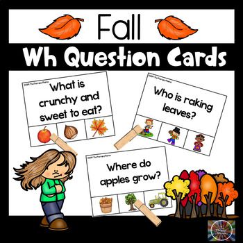 Are you looking for a way to target receptive and expressive language along with vocabulary? Look no further! Here is a set of 42 clip cards related to fall vocabulary and wh questions, focusing on what, where and who. They include a place to clip a clothespin, use a dry erase marker, dauber or othe... Slp Outfits, Fall Speech Therapy, Articulation Therapy Activities, Literacy Circles, Tutoring Ideas, Fall Vocabulary, Autumn Teaching Ideas, Speech Therapy Tools, Deaf Education