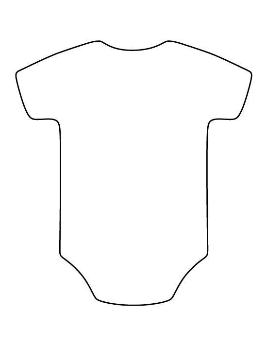 a blank baby bodysuit outline on a white background with clippings to cut out