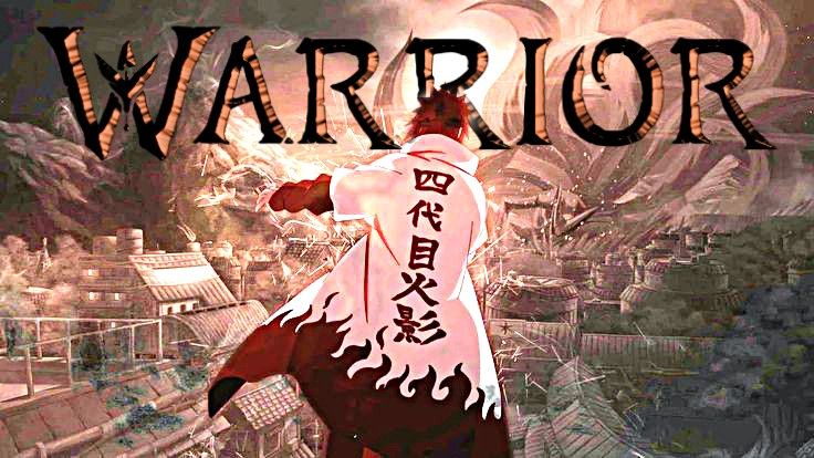 an animated image of a man standing in front of a cityscape with the words warrior on it