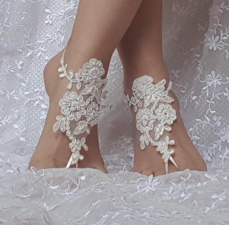 Beaded barefoot sandals white or ivory bridal lace sandals | Etsy Anklet Outfit, Lace Barefoot Sandals, Barefoot Sandals Wedding, Wedding Anklets, Beach Wedding Sandals Barefoot, Sandals Wedding, Barefoot Sandal, Lace Sandals, Beach Anklets